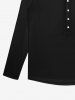T-shirt Gothique Lettre Imprimée en Couleur Unie avec Boutons pour Homme - Noir 5XL