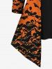 T-shirt D'Halloween Jointif Citrouille Chauve-souris Imprimés de Grande Taille - Orange 6X
