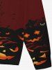 Gothic Halloween Pumpkin Moon Castle Print Drawstring Hoodie For Men -  