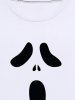 Halloween Sweat-shirt Imprimé Visage de Fantôme pour Homme - Blanc 4XL