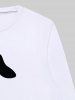 Halloween Sweat-shirt Imprimé Visage de Fantôme pour Homme - Blanc 6XL