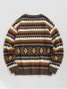 Men's Ethnic Aztec Printed Knitted Pullover Sweater -  