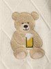 Men's Terry Cloth Bear Embroidered Patch Design Round Neck Pullover Sweater -  