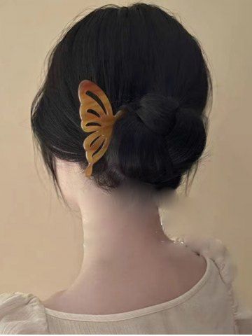 Vintage Half Butterfly Chinese Style Hair Stick - COFFEE