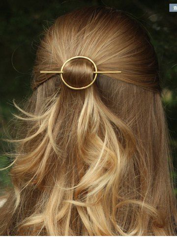 Vintage Geometric Minimalist Round Shape Hair Stick - GOLDEN