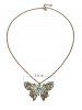 Vintage Butterfly Shaped Pendant Necklace -  