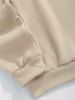 Men's Bear Embroidered Fuzzy Fleece-lined Crew Neck Pullover Sweatshirt -  