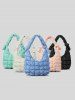 Women's Simple Style Solid Color Wrinkle Textured Quilted Puffer Knot Handle Handbag -  