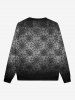 Sweatshirt D'Halloween Gothique Toile D'Araignée Imprimée pour Homme - Gris XL
