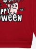 Sweatshirt Gothique D'Halloween Fantôme et Chauve-souris Imprimés pour Homme - Rouge 4XL