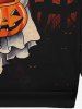 Gothic Halloween Pumpkin Ghost Bat Moon Print Sweatshirt For Men -  