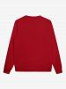 Sweatshirt Gothique D'Halloween Fantôme et Chauve-souris Imprimés pour Homme - Rouge 6XL