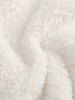 Men's Plaid Pattern Spliced Button Front Flap Pocket Fuzzy Teddy Fleece Jacket -  