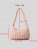 Women's Daily Solid Color Bubble Textured Quilted Puffer Design Shoulder Bag -  