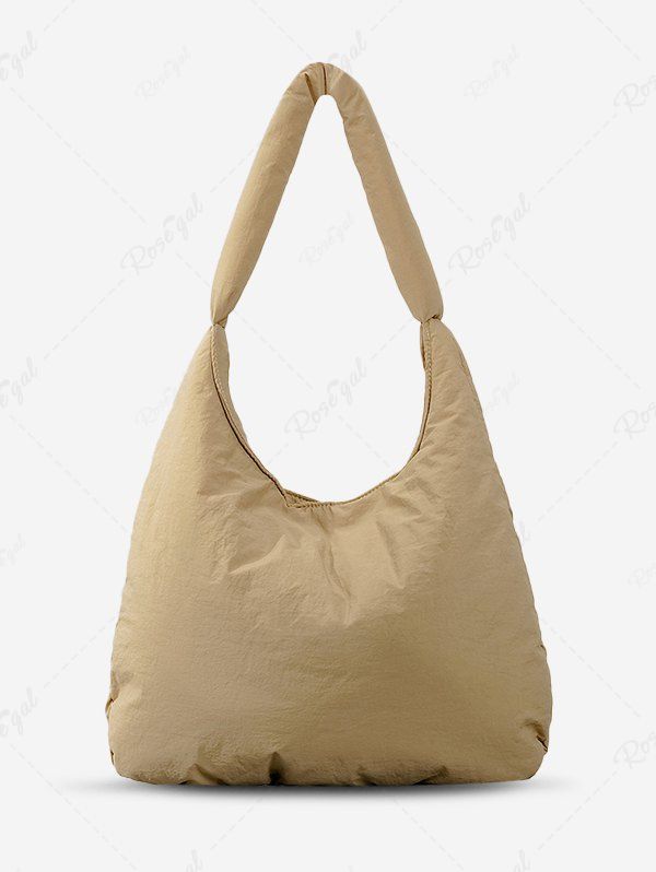 Sac à Bandoulière Simple Décontracté en Couleur Unie de Grande Capacité pour Femme Bronze 