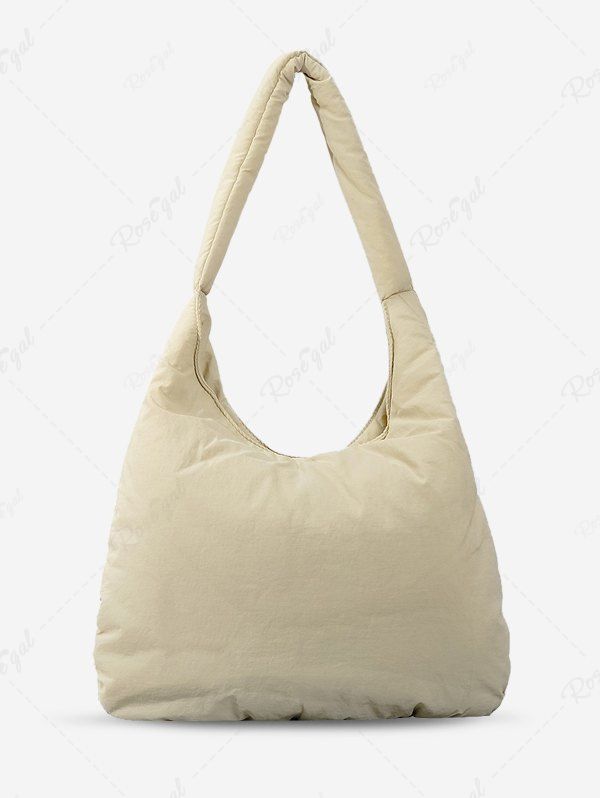Online Women's Simple Style Plain Color Large Capacity Outdoor Fitness Underarm Puffer Shoulder Bag  