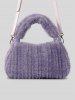 Sac Fourre-tout D'Hiver Fourré en Couleur Unie en Fausse Fourrure pour Femme - Lilas 