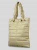 Women's Simple Style Winter Down Puffer High Capacity Portable Tote Bag -  