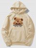 Ensemble de Sweat à Capuche Motif D'Ours Dessin Animé à Pieds Etroits en Laine avec Poche Kangourou pour Homme - café lumière S