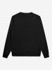 Gothic Halloween Skeleton Flame Cup Letters Print Sweatshirt For Men -  