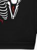 Gothic Halloween Skeleton Flame Cup Letters Print Sweatshirt For Men - Noir 4XL