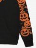 Gothic Halloween Pumpkin Print Drawstring Hoodie For Men -  
