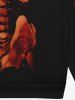Sweatshirt D'Halloween Gothique Squelette Imprimé pour Homme - Noir 6XL