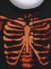 Sweatshirt D'Halloween Gothique Squelette Imprimé pour Homme - Noir 6XL