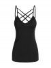 Halloween Skull Star Letter Colorblock Print Skew Collar T-shirt And Spaghetti Strap Camisole Set -  