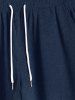 Men's Minimalist Plain Color Straight Leg Drawstring Casual Corduroy Pants -  