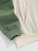 Men's Casual Daily Two Tone Colorblock Raglan Sleeve Drawstring Front Pocket Corduroy Hoodie -  