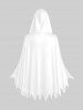 Cape à Capuche Mouchoir D'Halloween Visage de Fantôme Imprimé - Blanc Taille Unique