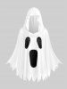 Halloween Ghost Face Print Poncho Shawl Handkerchief Hooded Cape -  