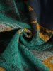 Men's Ethnic Aztec Printed Slant Pocket Zip Fly Stand Collar Fuzzy Polar Fleece Jacket -  