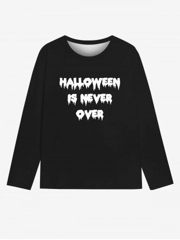 Gothic Halloween Letters Print T-shirt For Men - BLACK - 3XL