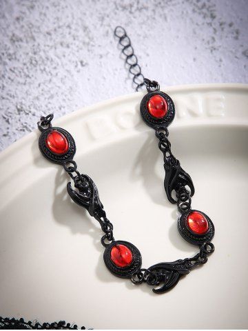 Halloween Fashion Devil Gemstone Charm Bracelet - BLACK