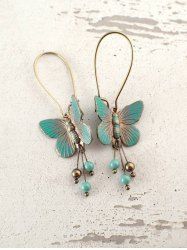 Bohemia Butterfly Bead Tassel Drop Earrings -  