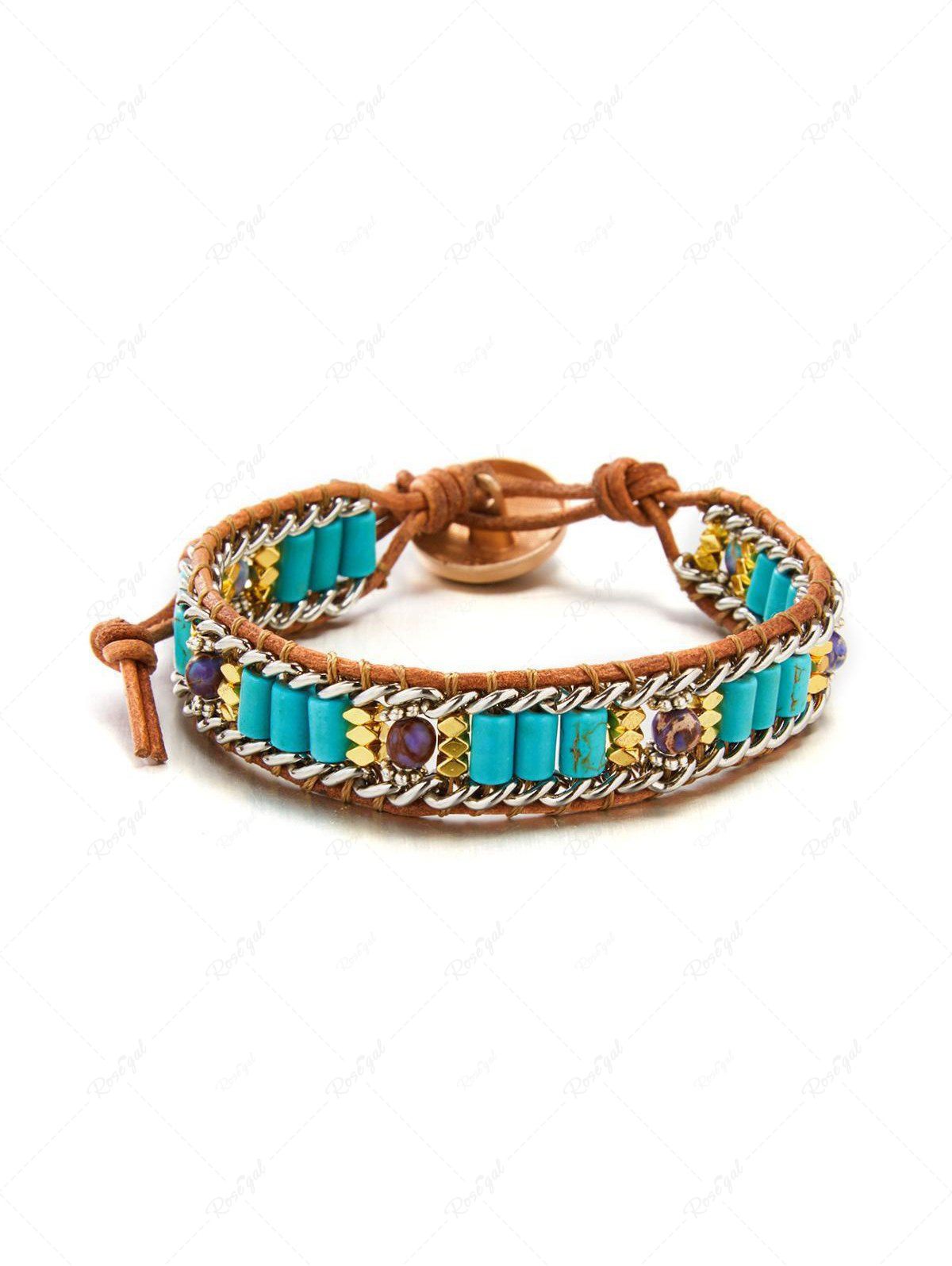 Buy Vintage Bohemian Turquoise Braided Bracelet  