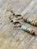 Stone Beads O-ring Shaped Drop Earrings -  