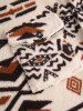Ethnic Aztec Geo Printed Polar Fleece Fluffy Shacket -  