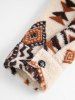 Ethnic Aztec Geo Printed Polar Fleece Fluffy Shacket -  