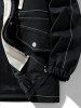 Men's Colorblock Faux Two-pieces Drawstring Pockets Design Zip Fly Hooded Jacket -  