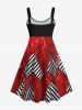 Plus Size Halloween Skull Buckle Braided 3D Print Tank Dress -  