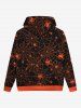 Gothic Halloween Skull Ghost Candy Spider Web Print Drawstring Hoodie For Men -  