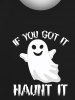 T-shirt D'Halloween Gothique Lettre Fantôme Imprimés pour Homme - Noir L