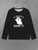 T-shirt D'Halloween Gothique Lettre Fantôme Imprimés pour Homme - Noir L
