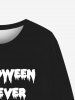 T-shirt D'Halloween Gothique Lettre Imprimée pour Homme - Noir XL