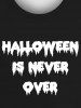 T-shirt D'Halloween Gothique Lettre Imprimée pour Homme - Noir 6XL