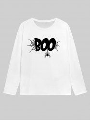 T-shirt Décontracté Toile D'Araignée Gothique Lettre Imprimée pour Homme - Blanc M