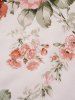 Flower Print Panel Crossover Tie Bowknot Mini Faux Twinset Dress -  